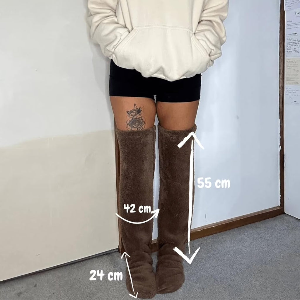 Snuggs Cozy Socks,Snugglepaws Sock Slippers,Snuggs Footwear,Knee High Fuzzy Socks,Knee High Slippers,Snuggs Long Socks，Fuzzy Socks for Women，Snuggs Cozy Socks Thigh High