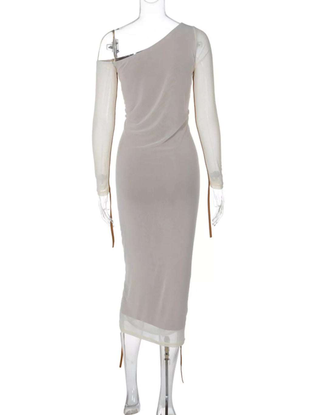 One-Shoulder Ruched Bodycon Midi Dress Shopimist