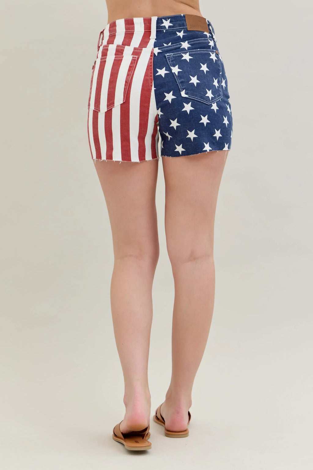 Judy Blue Full Size High Waist Americana Flag Fray Hem Shorts Plus Size Creative Chaos Boutique