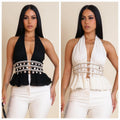 Seashore Shell Cropped Halter Top
