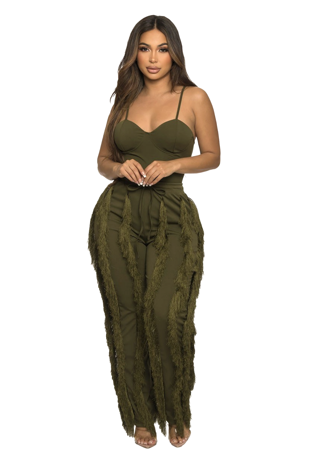 Two Piece Bodysuit &  Tassel Pants Set {has very good stretch} The House of Stylez