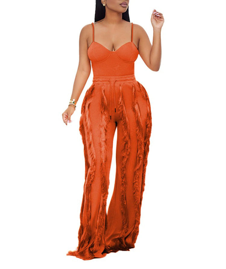 Two Piece Bodysuit &  Tassel Pants Set {has very good stretch} The House of Stylez
