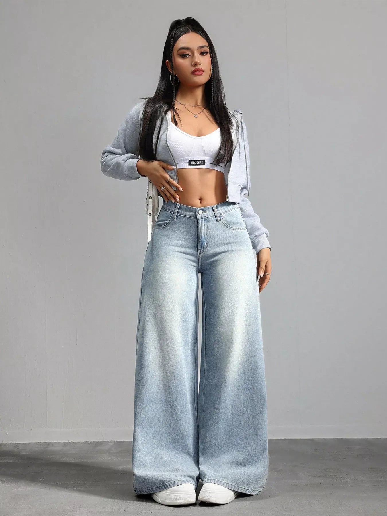 High Waisted Wide Leg Jeans Shopimist