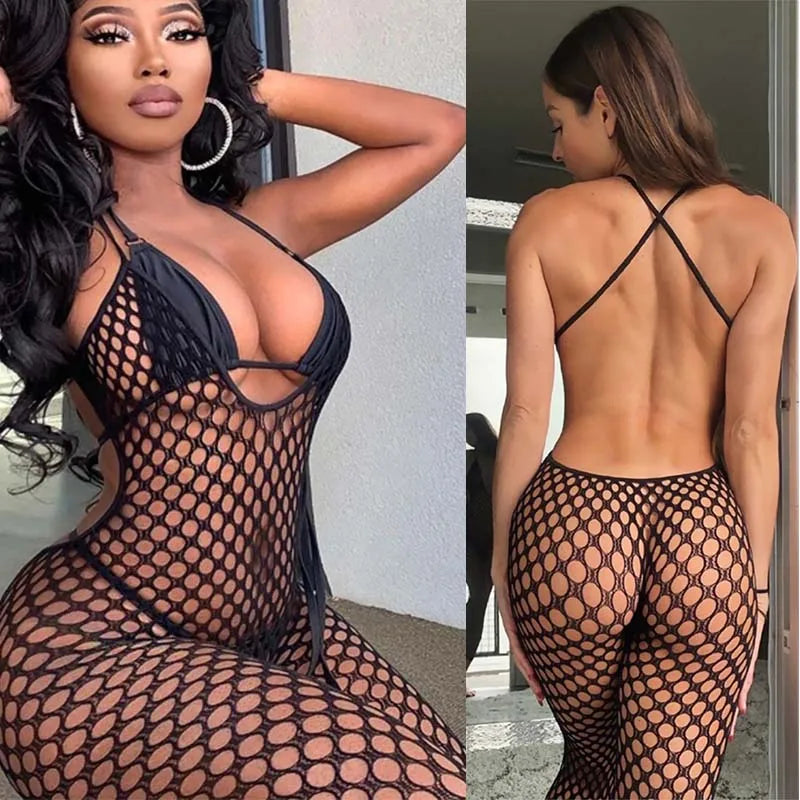 Sexy Mesh Bodystockings for Women Erotic Fishnet Sexy Lingerie Backless Dress Costumes Teddies Bodysuits Sexy Porno Underwear
