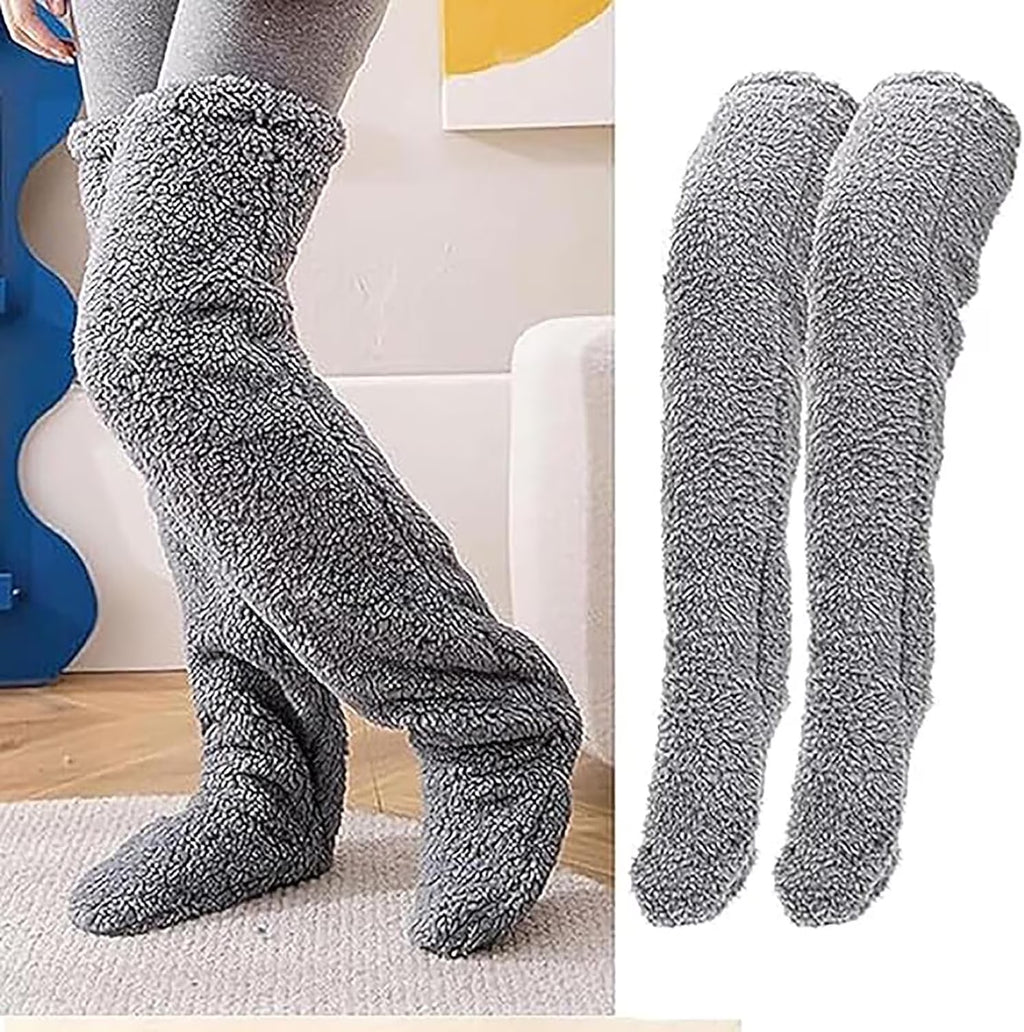 Snuggs Cozy Socks,Snugglepaws Sock Slippers,Snuggs Footwear,Knee High Fuzzy Socks,Knee High Slippers,Snuggs Long Socks，Fuzzy Socks for Women，Snuggs Cozy Socks Thigh High