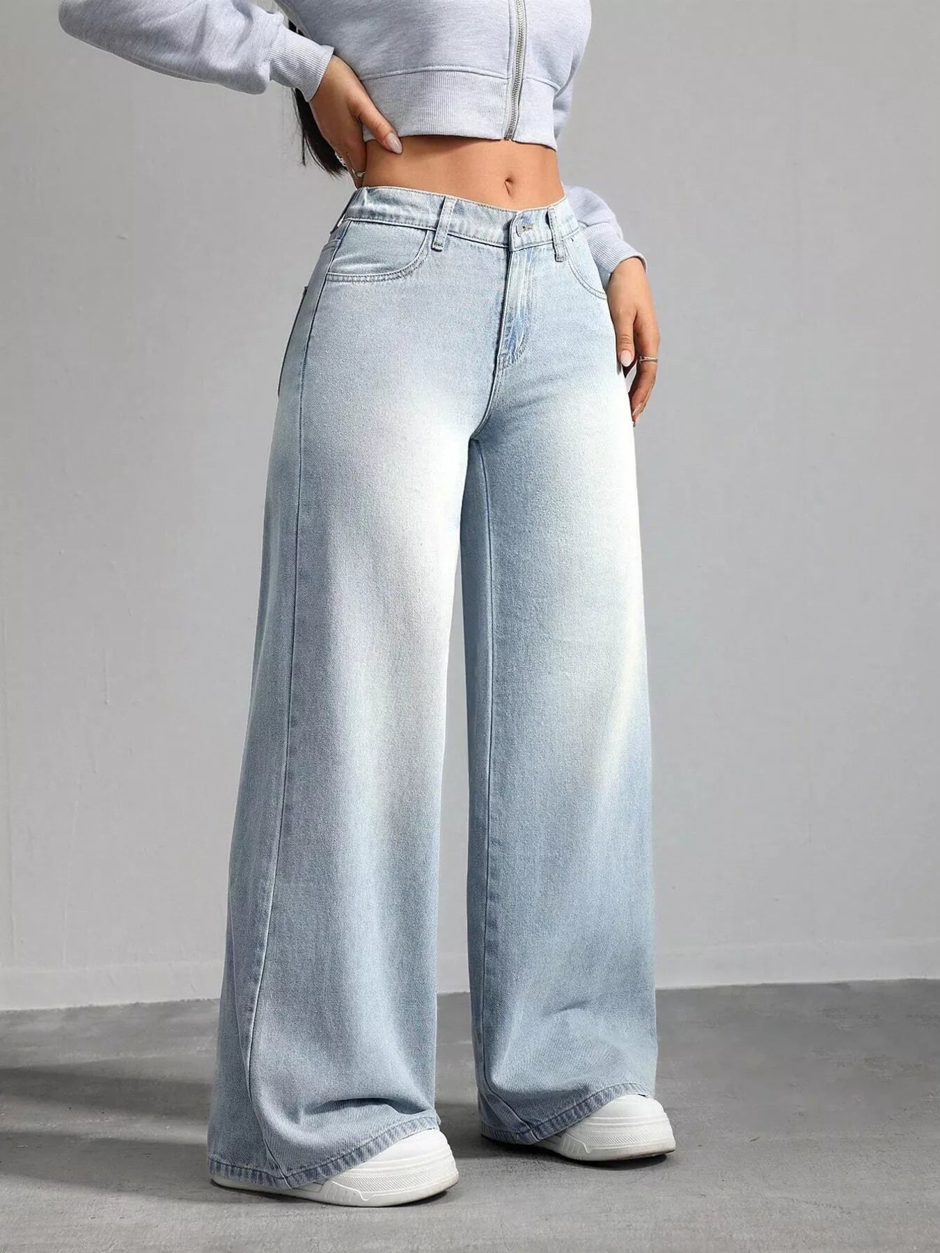 High Waisted Wide Leg Jeans Shopimist