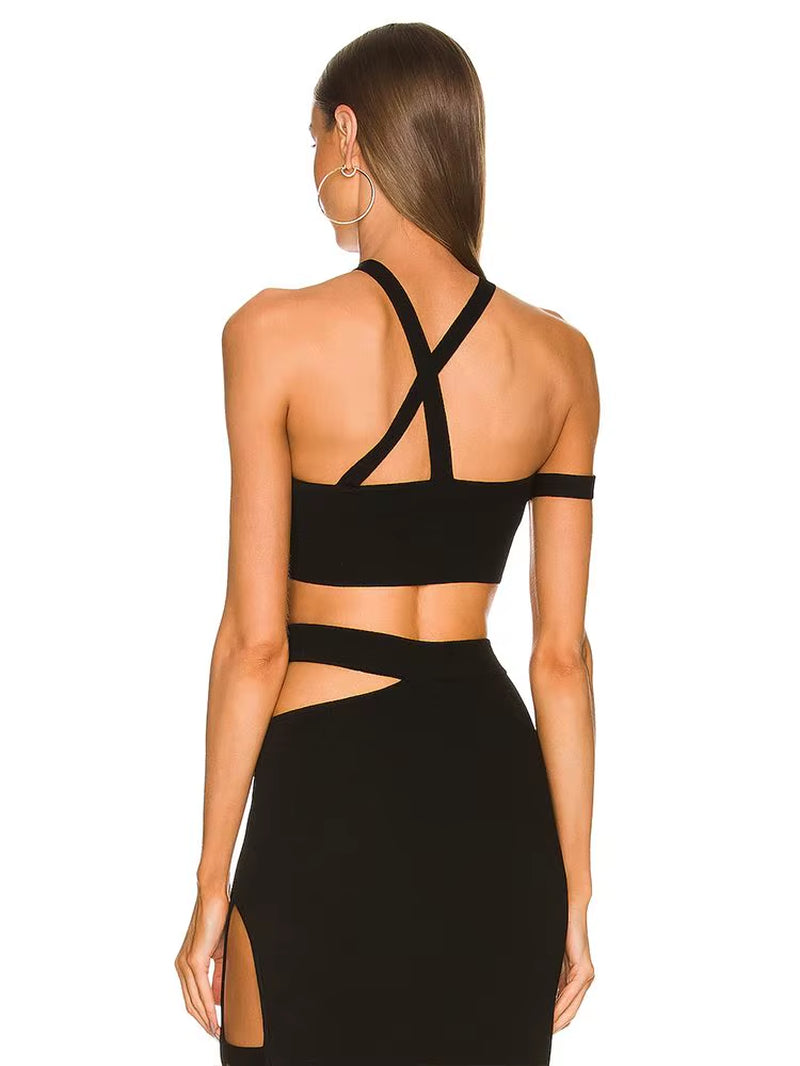 Women'S Bandage Suit 2022 Summer 2 Two Piece Sets Sexy Bodycon Cut Out Cropped Top & Long Midi Skirt Club Evening Party Outfit