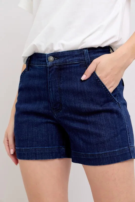 Judy Blue Full Size High Waist Denim Shorts Plus Size