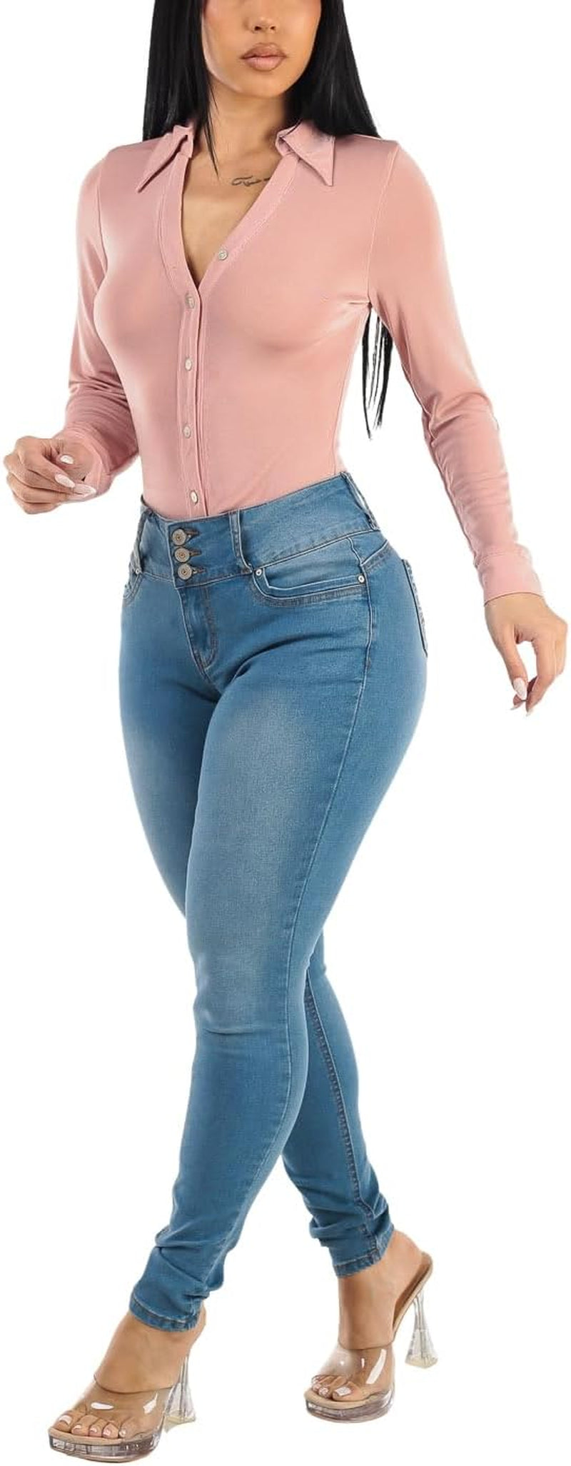Butt Lifting Skinny Jeans for Women - High Waisted Levanta Cola Push up Jeans