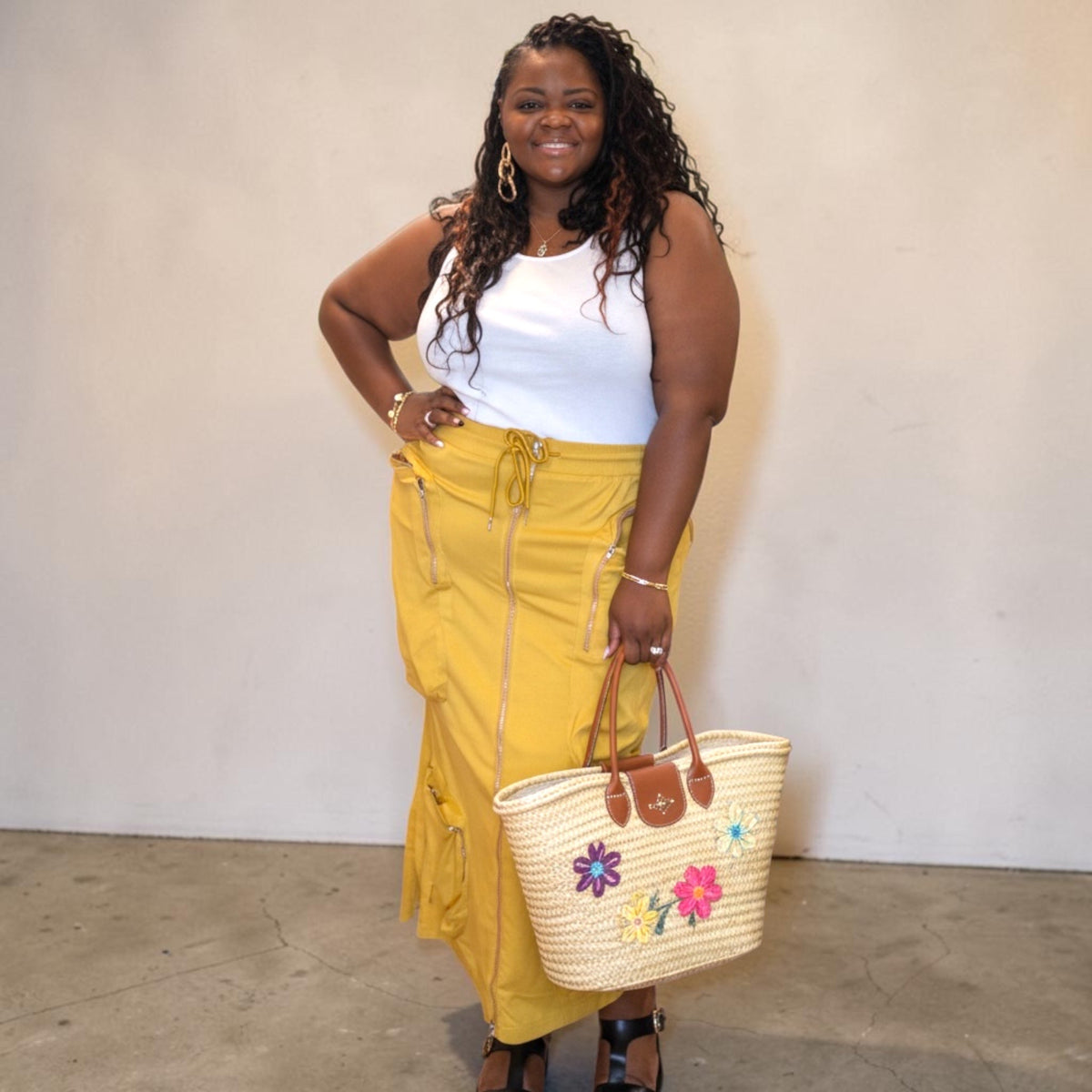 Womens Plus Size Zip Up Cargo Skirt Fabulously Dressed Boutique