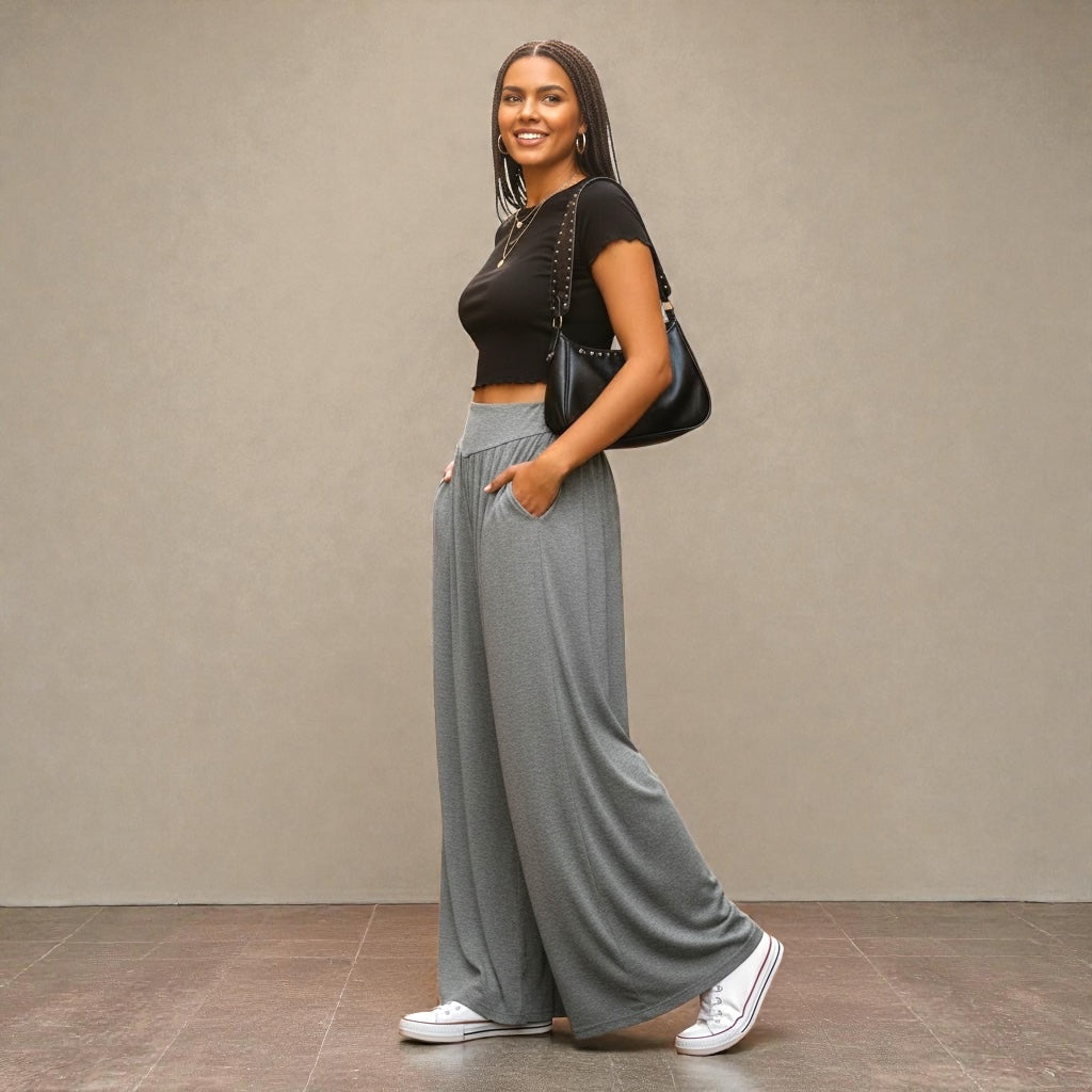 Plus Size Casual Wide Leg Pants Fabulously Dressed Boutique