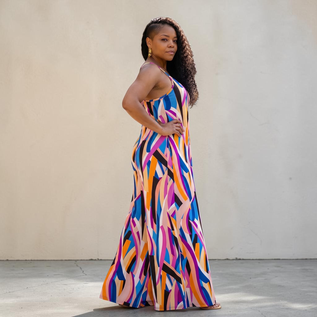 Women's Splash Of Color Wide leg Jumpsuit With Pockets Fabulously Dressed Boutique