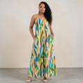 Women's Splash Of Color Wide leg Jumpsuit With Pockets Fabulously Dressed Boutique