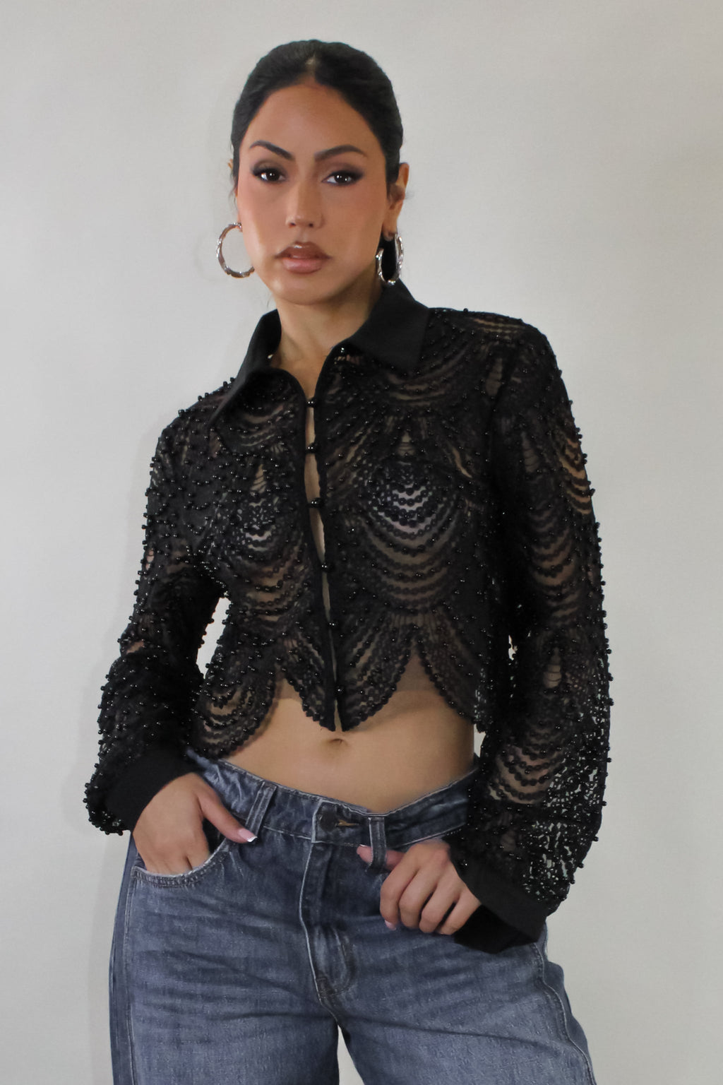 City of Angels Pearl Blouse- Black