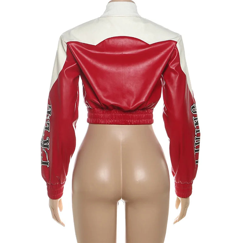Leather Moto Zipper Crop Jacket