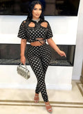Polka Dot Two-Piece Pants Set