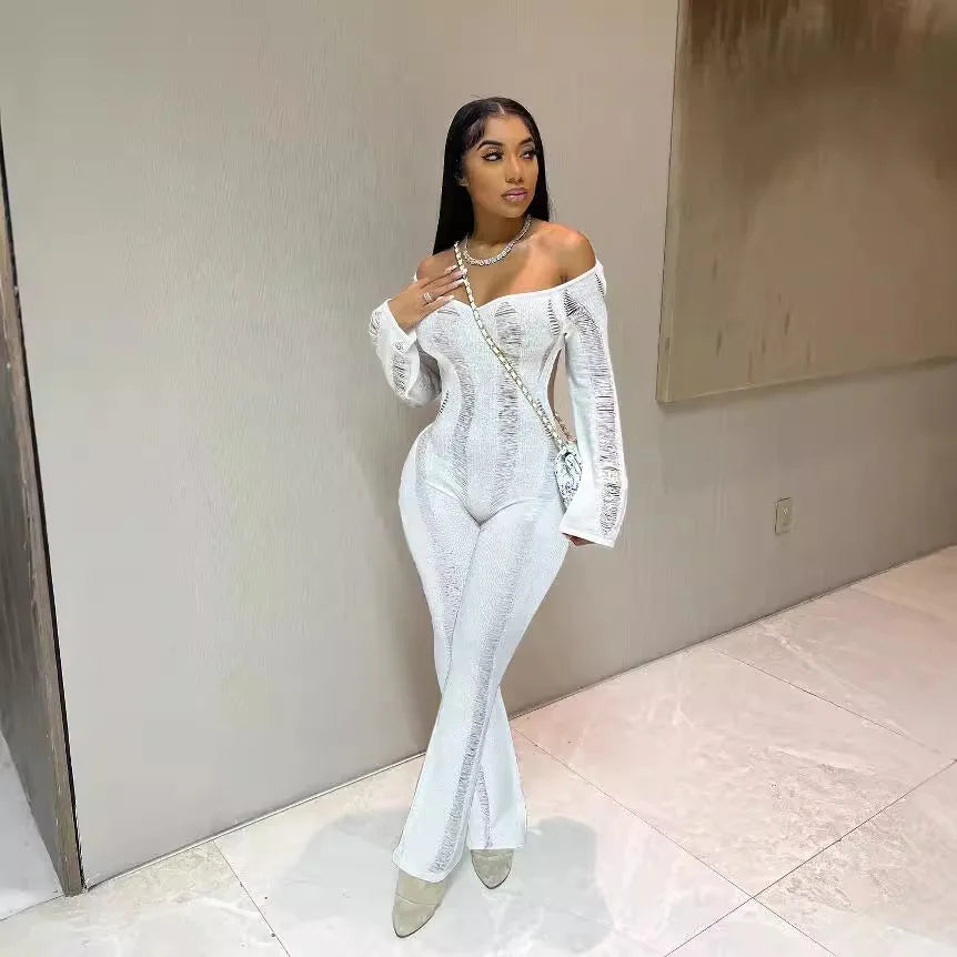 Crochet One-Piece Bodycon Romper