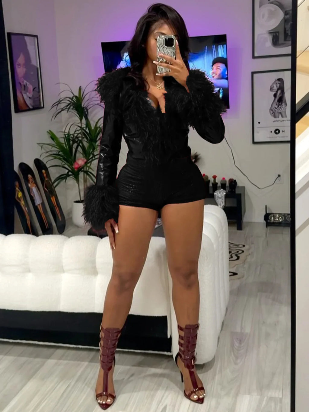 Sexy Leather Bodycon Shorts