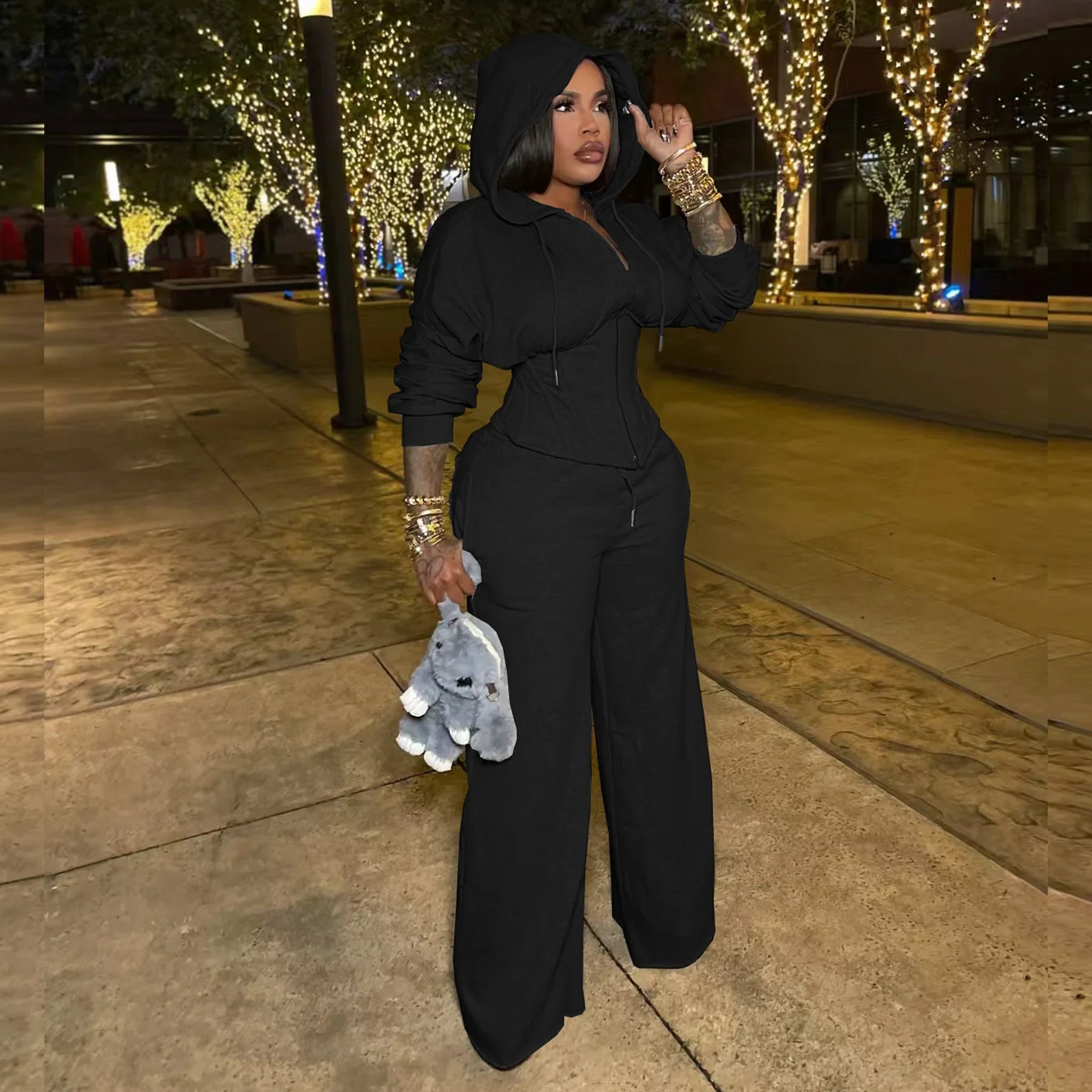 Hoodie Sweatsuit Pants Set