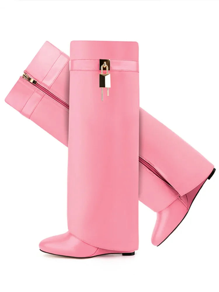 Knee-length Zipper Lock Boots