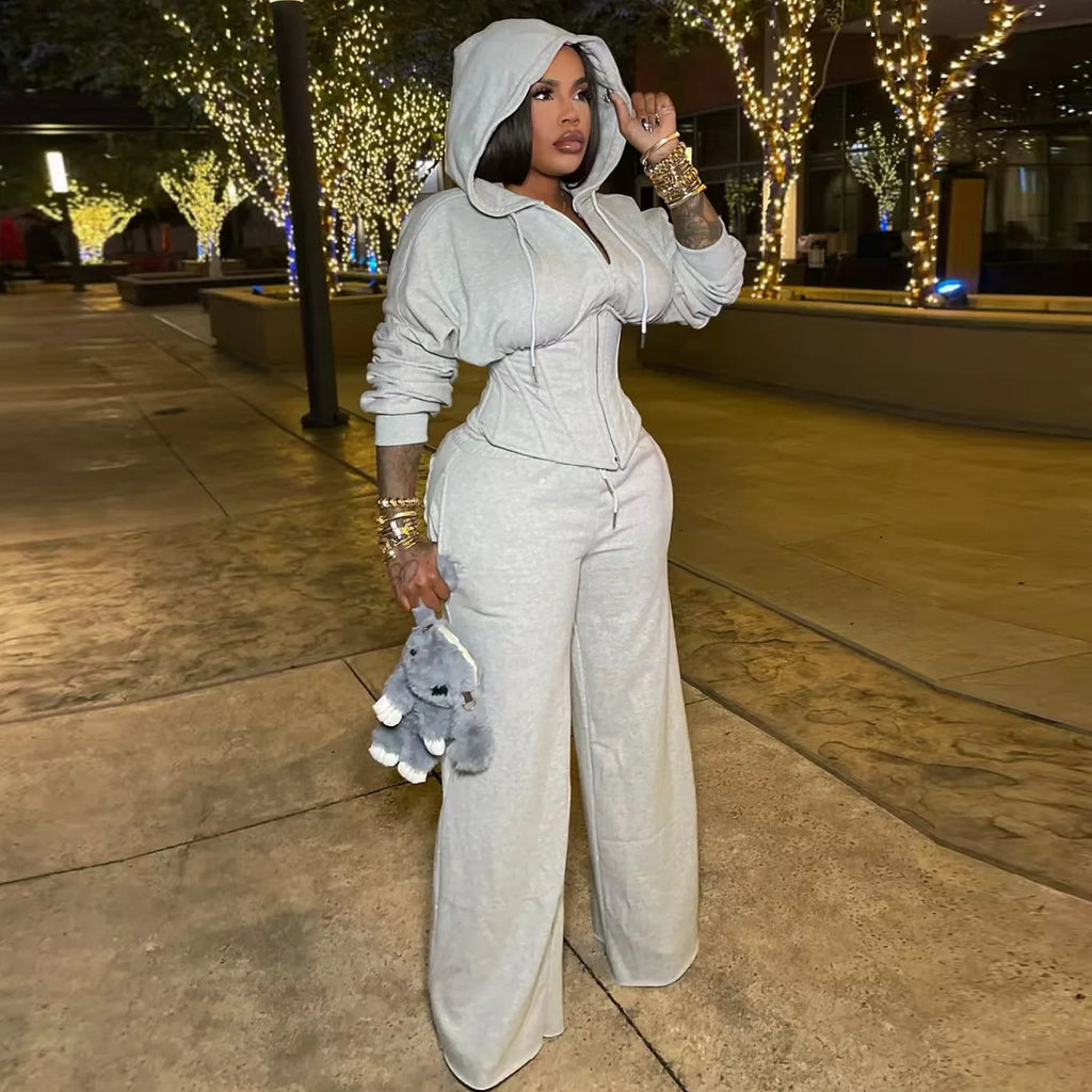 Hoodie Sweatsuit Pants Set