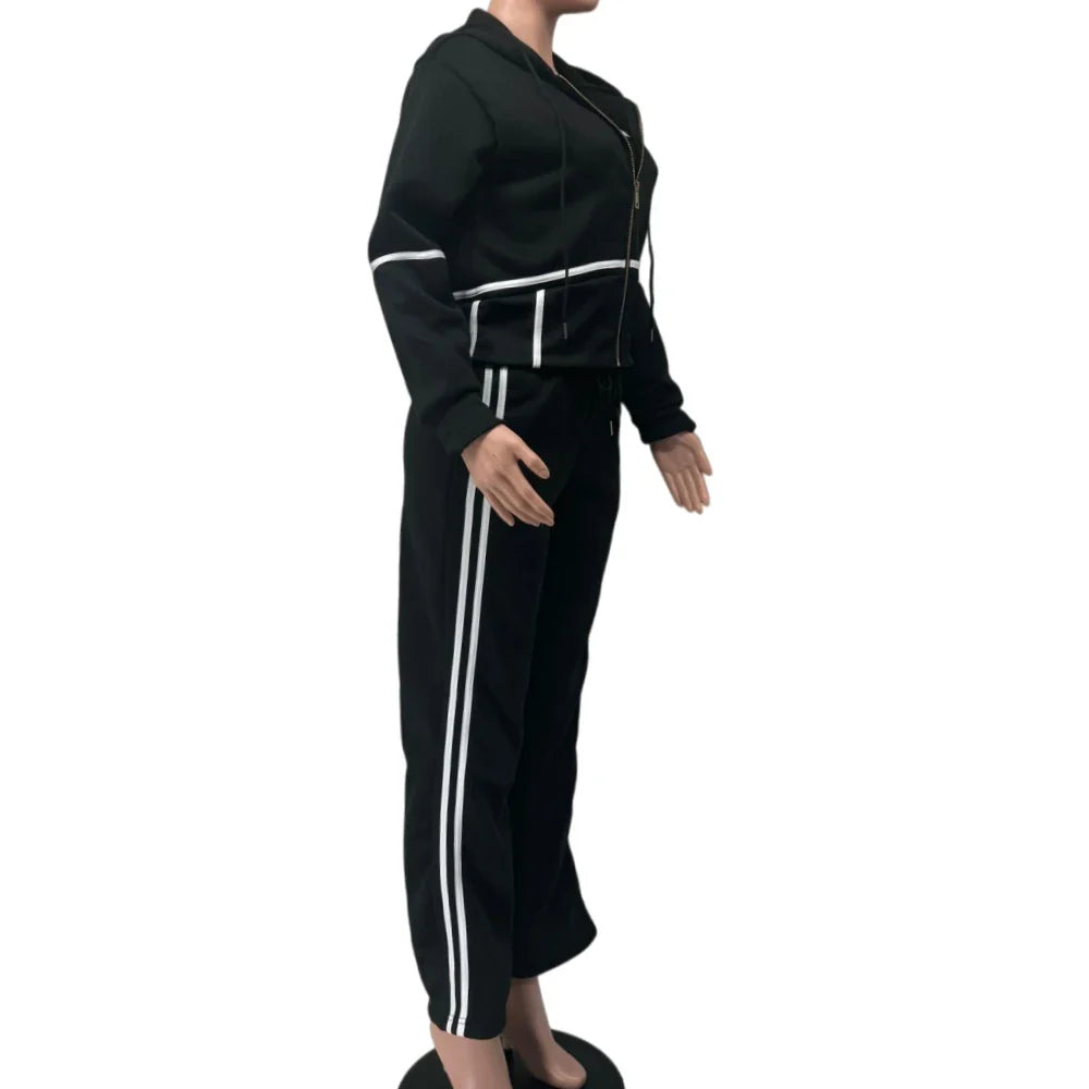 Striped Crop Pants Set