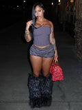 Striped Pattern Shorts Set