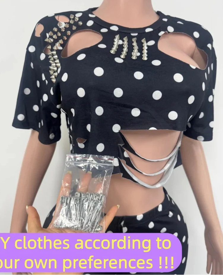 Polka Dot Two-Piece Pants Set