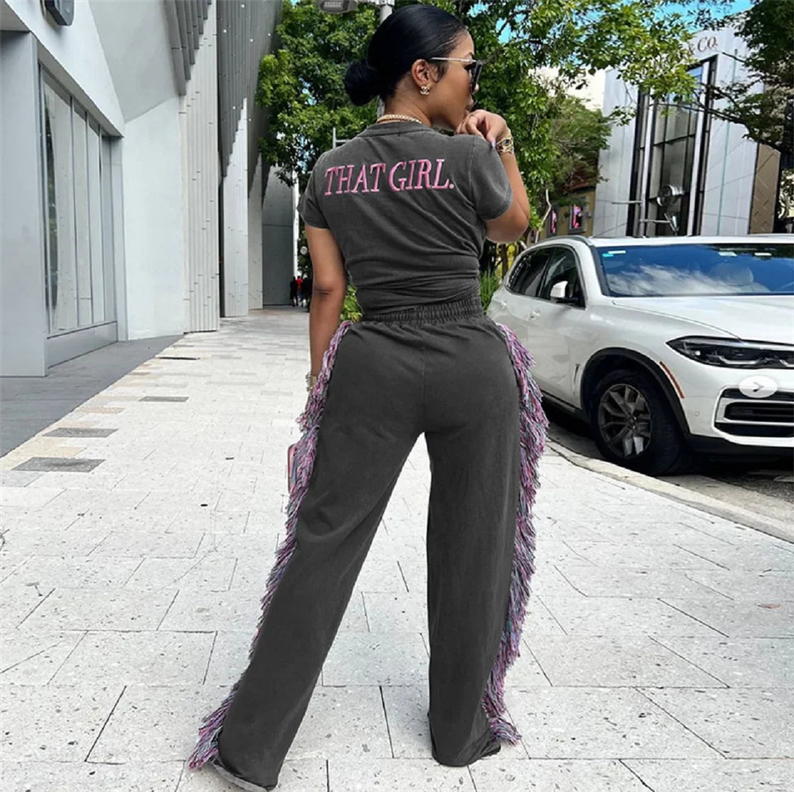 That Girl Two-Piece Fringe Pant Set