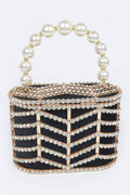 Rhinestone Metal Frame Clutch