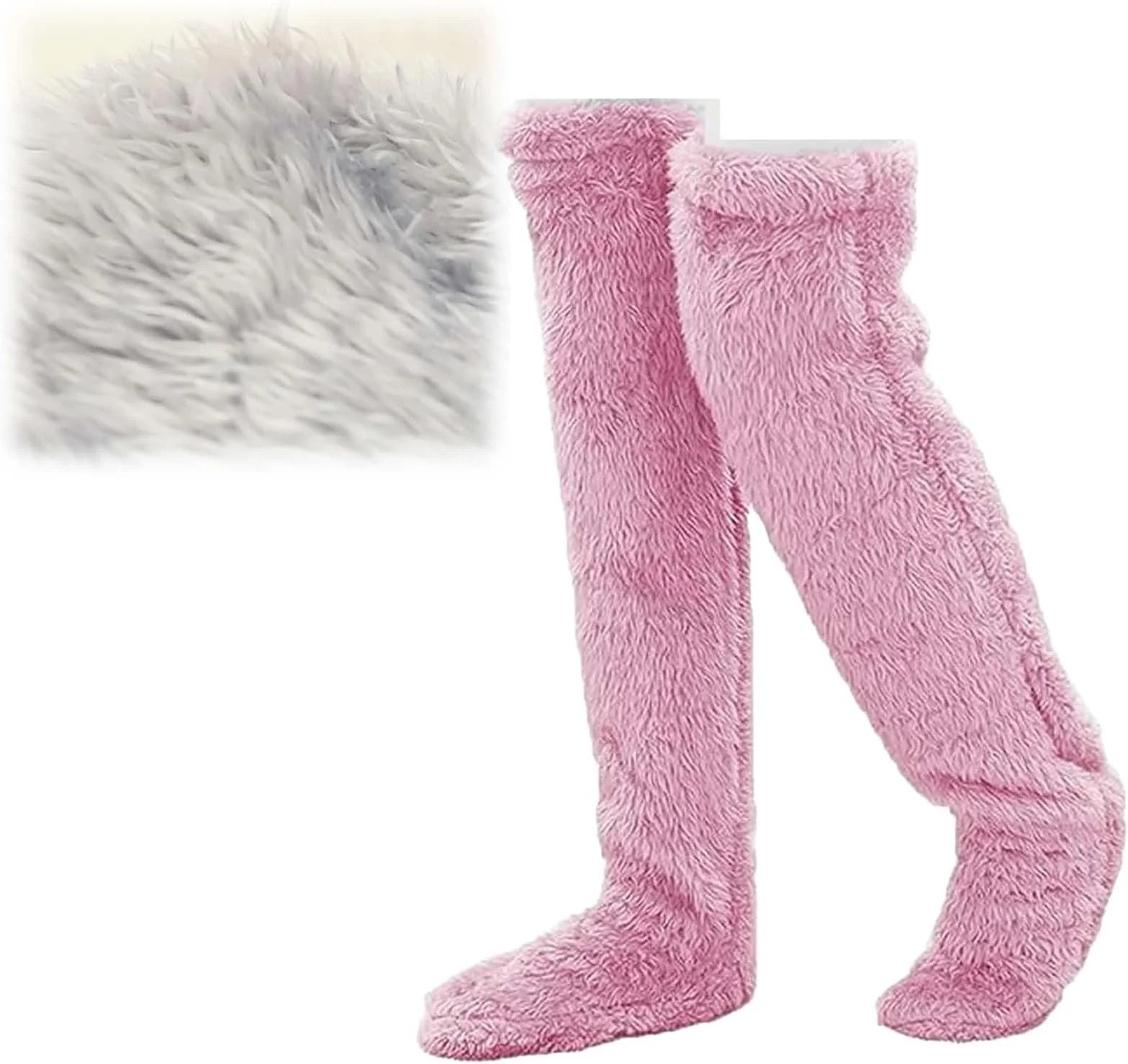 Snuggs Cozy Socks,Snugglepaws Sock Slippers,Snuggs Footwear,Knee High Fuzzy Socks,Knee High Slippers,Snuggs Long Socks，Fuzzy Socks for Women，Snuggs Cozy Socks Thigh High
