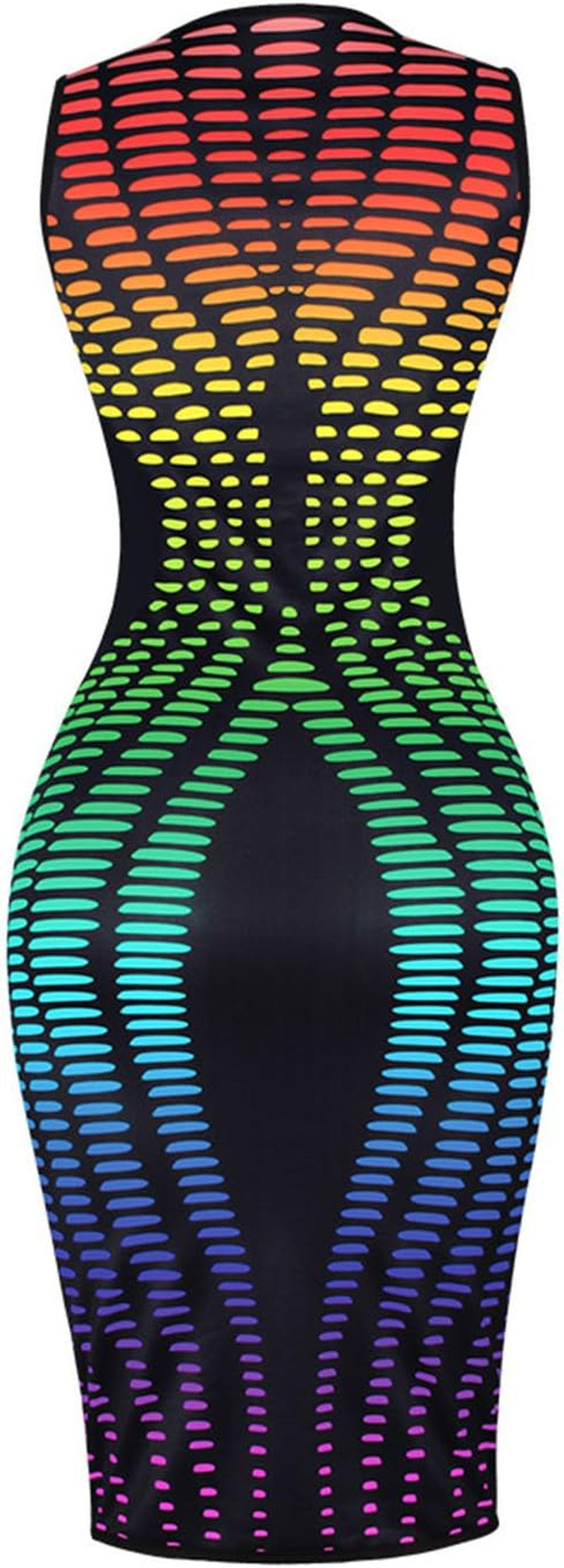 Women'S Sexy V-Neck Party Dresses Sleeveless Stripe Print Bodycon Midi Club Dress