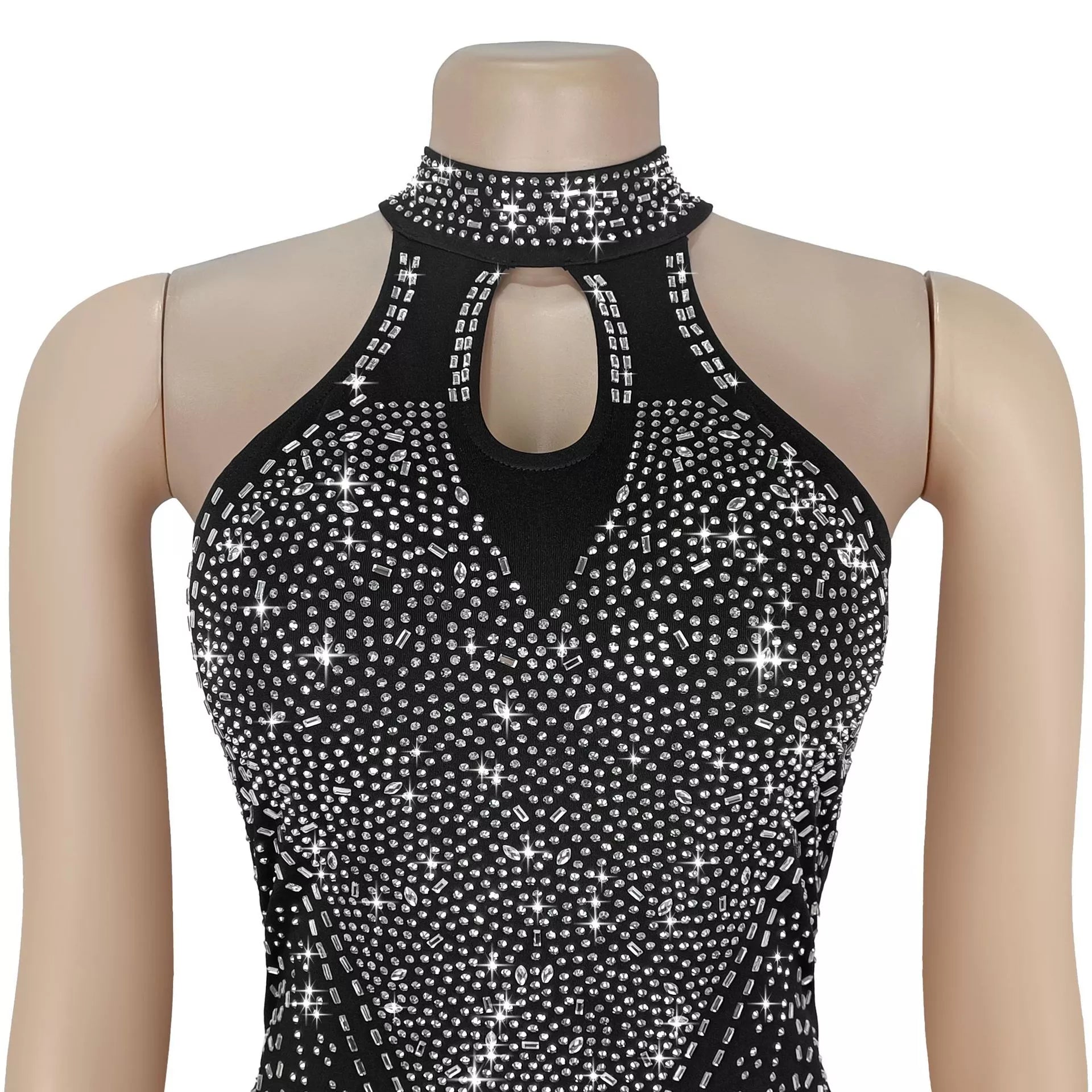 Sparkling Rhinestone Cutout Jumpsuit Shopimist