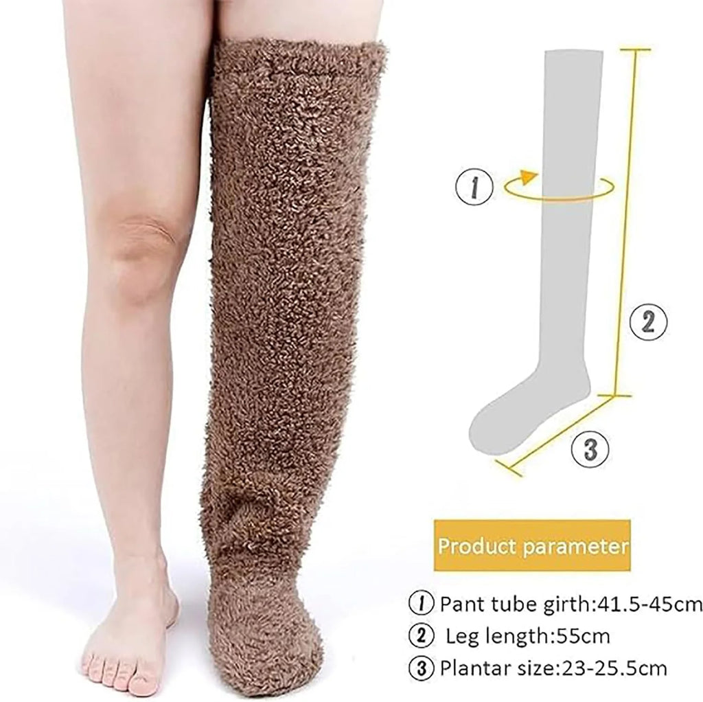 Snuggs Cozy Socks,Snugglepaws Sock Slippers,Snuggs Footwear,Knee High Fuzzy Socks,Knee High Slippers,Snuggs Long Socks，Fuzzy Socks for Women，Snuggs Cozy Socks Thigh High
