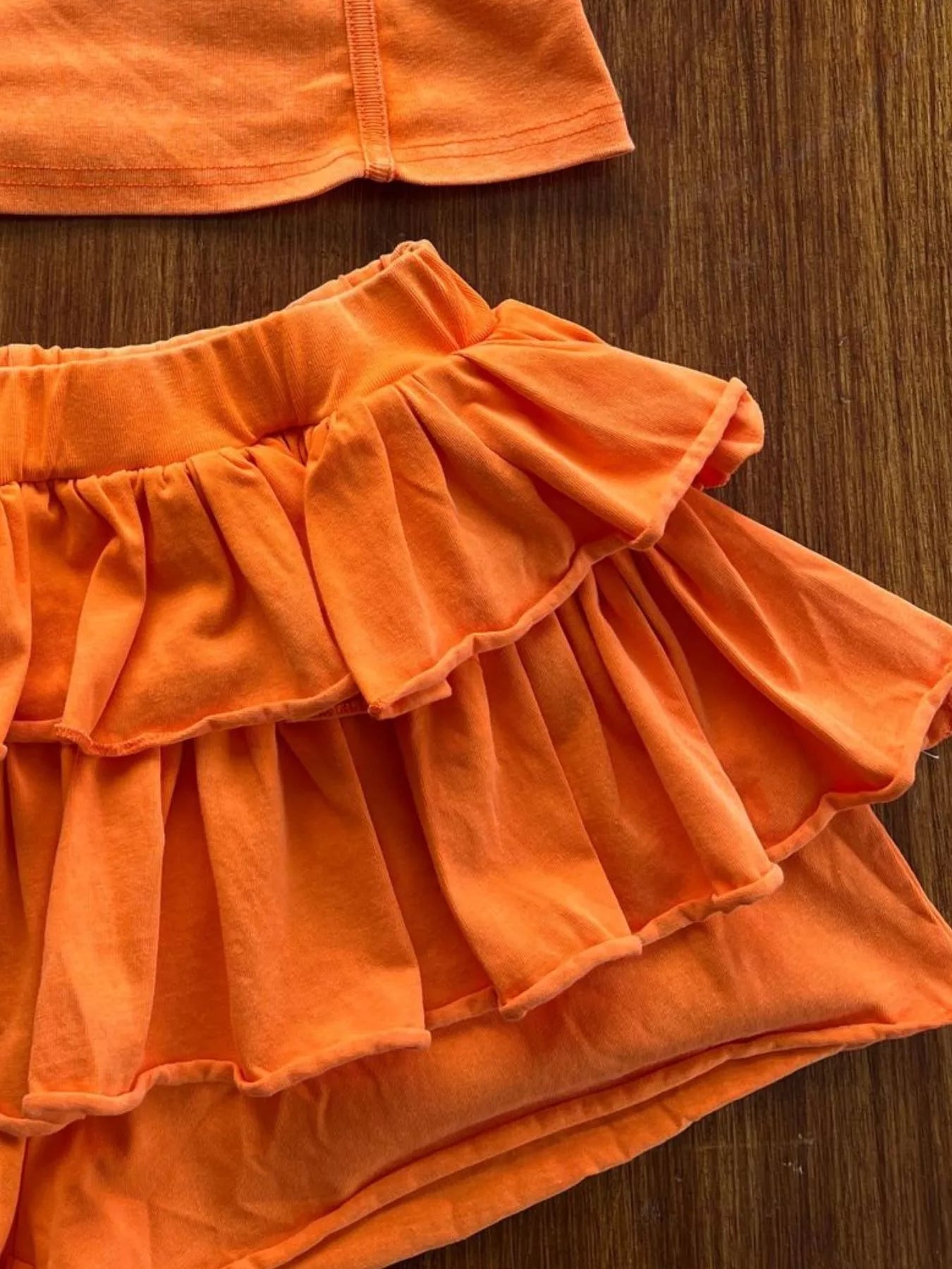 Scoop Neck Cami and Ruffled Skirt Set Shopimist