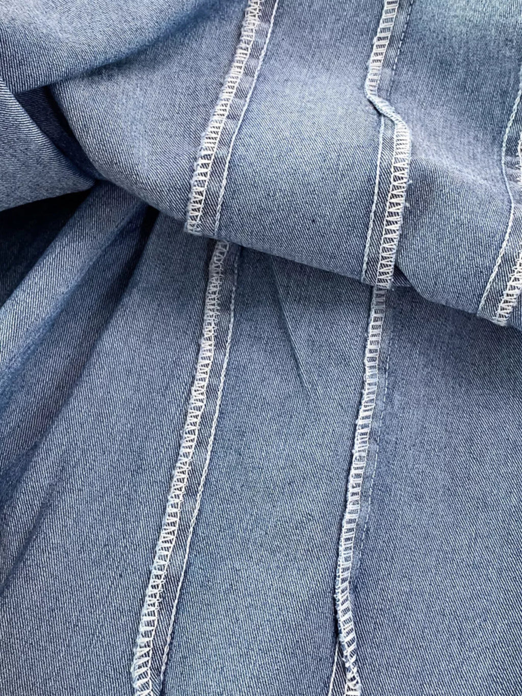 Lace-Up Denim A-Line Mini Dress Shopimist