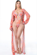 Coral Monokini & Coverup Swim Set