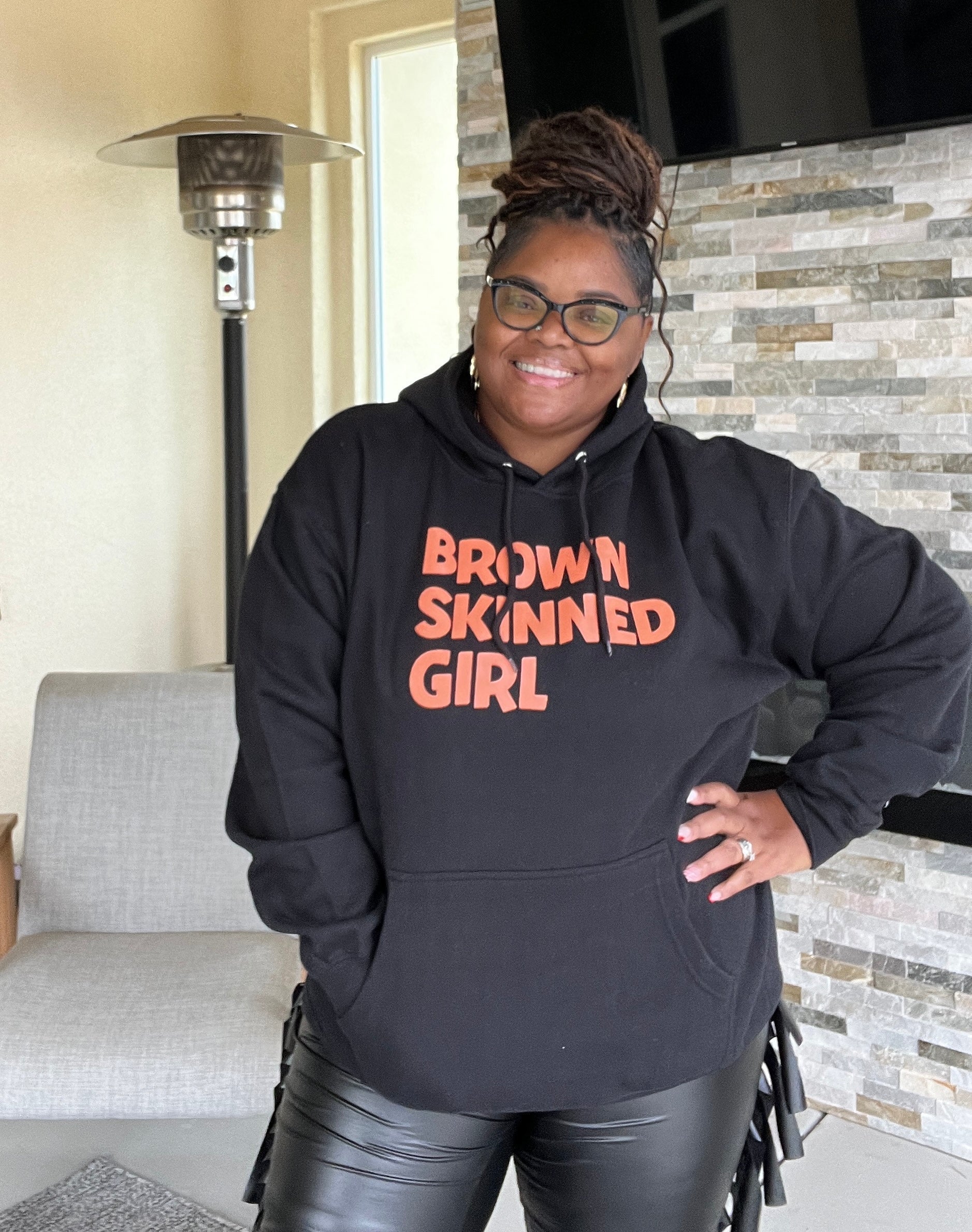 Plus Size Unisex Brown Skin Hoodie Sweatshirt Fabulously Dressed Boutique