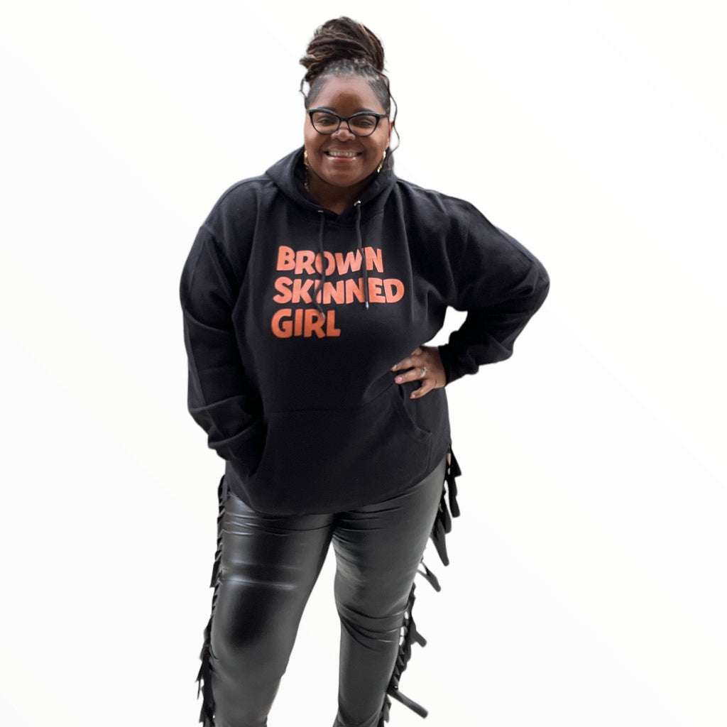 Plus Size Unisex Brown Skin Hoodie Sweatshirt Fabulously Dressed Boutique